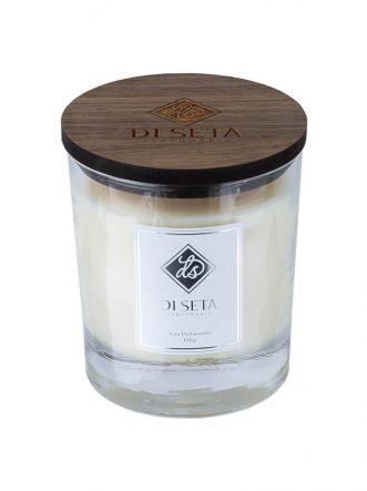 Vela Perfumada 100% Natural com tampa de madeira